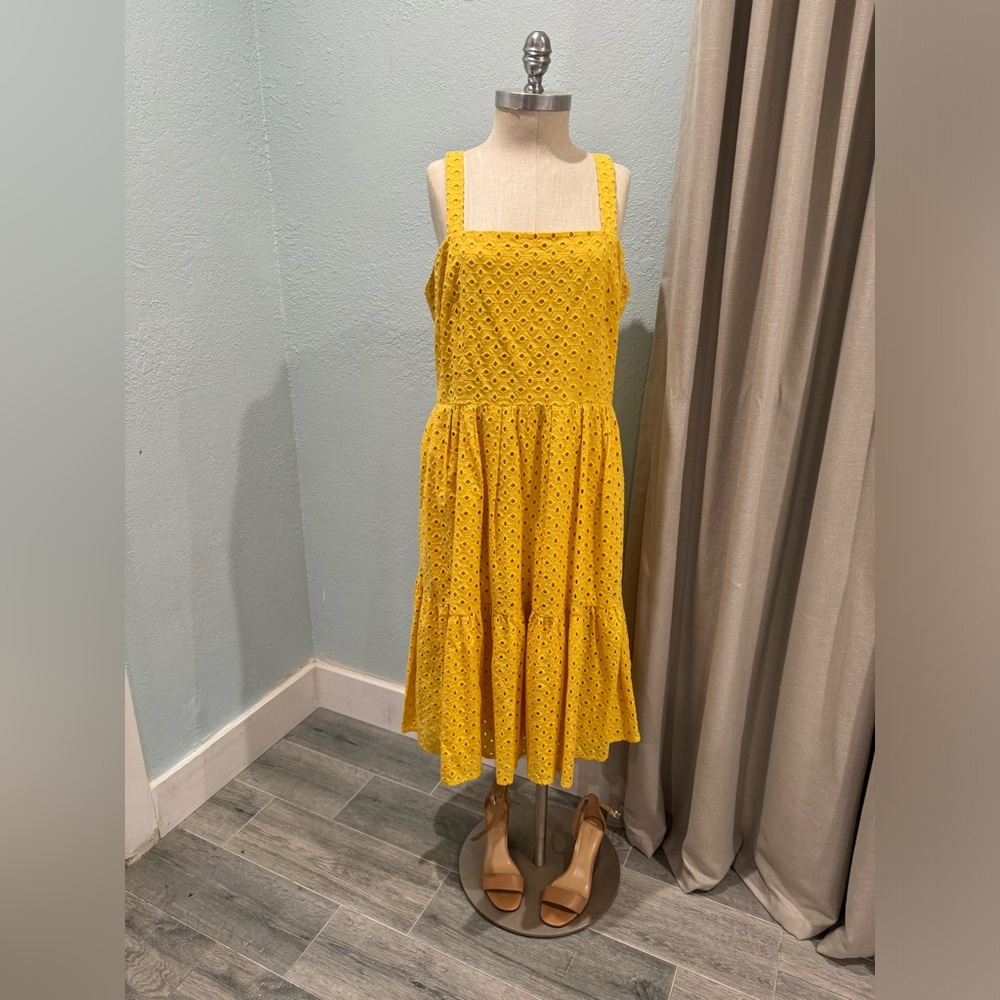 Vince Camuto Cotton Eyelet Midi Dress